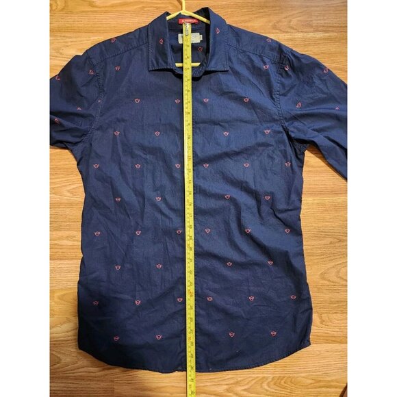 Scotch & Soda Men Shirt Blue Slim Large Long Sleeve - Picture 9 of 10